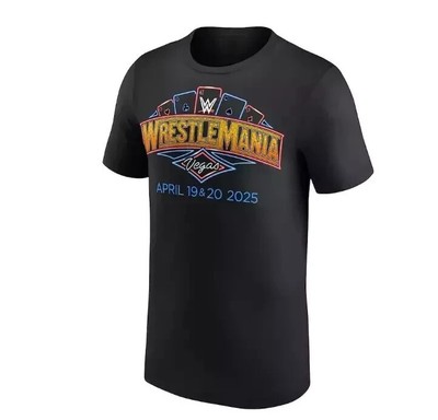 Men's WWE Black WrestleMania 41 Logo T-Shirt