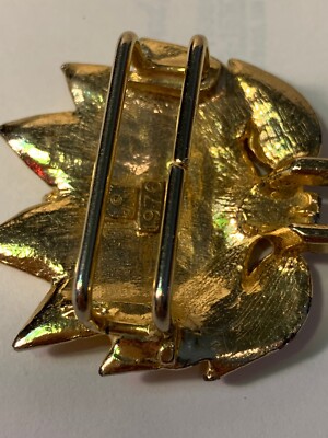Mimi Di N 1976 Fox Belt Buckle Vintage 1976 Mimi Di N Gold Tone Leaf Belt Buckle | eBay main image 3