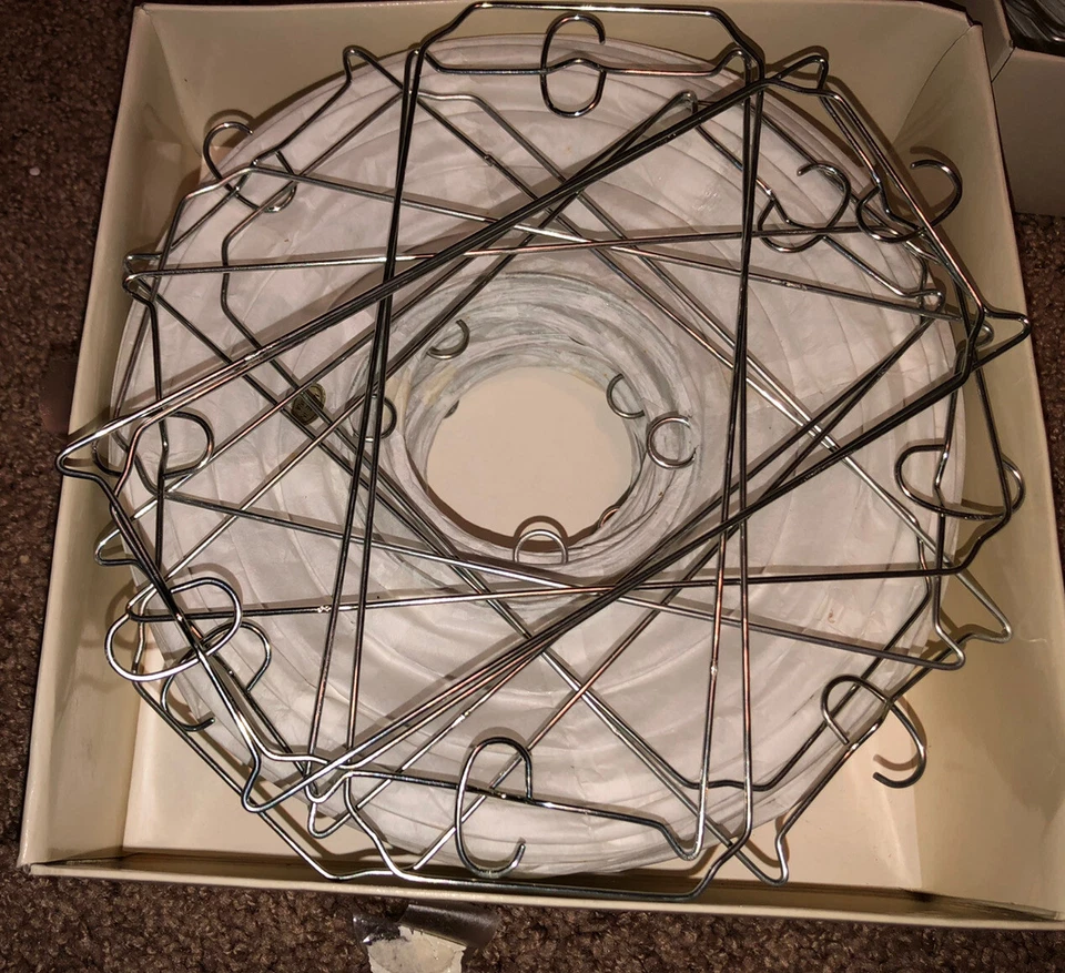 8” White Round Pottery Barn Japanese Paper Lantern Lamp Party Light Set of 20 - Image 3 of 4