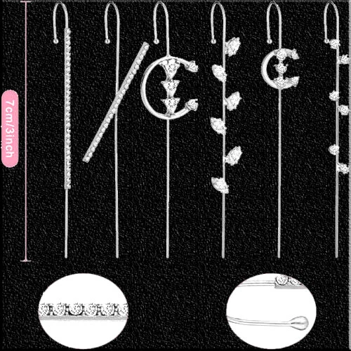 Ear Cuff Ohrklemmen Ohrmanschetten Ohrstecker Ohrwickel Haken Ohrnadel 6er SET - Bild 2 von 4