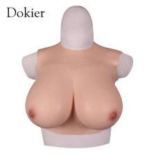 Dokier Low Collar Silicone Gel Filled Breast Forms For Crossdresser Drag Queen