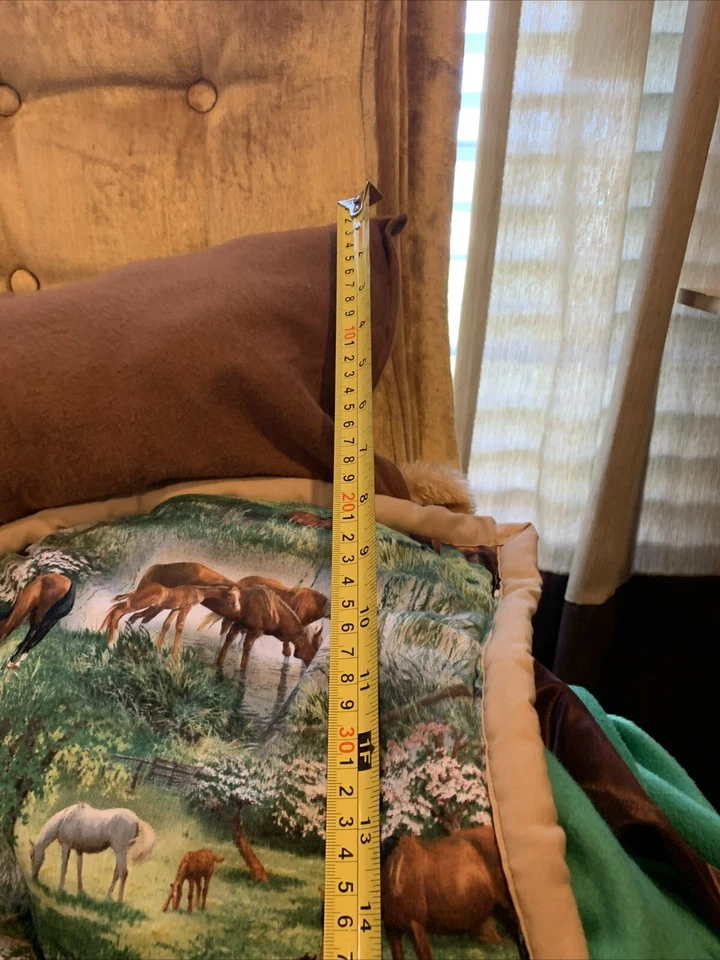 Boys Horselover  Nap Mat Kids Green Blanket  Pillow Travel Sleeping Bag - Image 3 of 4