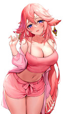 Yae Miko Waifu Weatherproof Anime Sticker 6" Car Decal