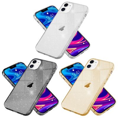 Glitzer Hülle für iPhone 12 mini, Bling Handy Cover Glitter Case Schutz