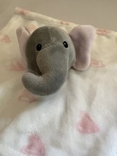 CE51 Lila Jack Elephant Lovey Baby Security Blanket Pink Hearts