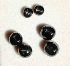 Natural Black Star Round Cabochon Diopside Star Gemstone Lot 9 MM 17.10 CT