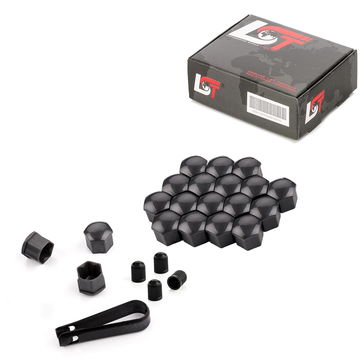 20X Wheel Nut Caps Gray Glossy 17 Mm For RENAULT