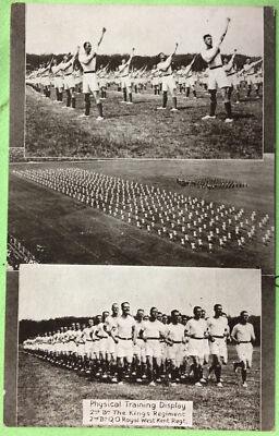 British Troops Physical Training 2nd B Kings Regiment West Kent Vintage Postcard