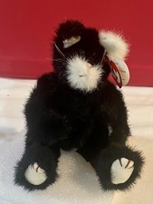 TY PURRCY Jointed Black White CAT Kitty Halloween Tags 9  