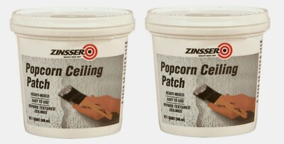 2~ Zinsser Ready to Use White Popcorn Textured Ceiling Patch Repair 1 qt. 76084