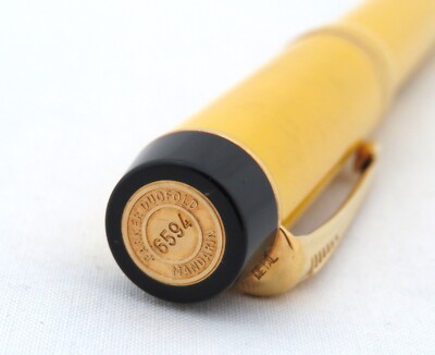 Parker Mandarin Yellow Duofold Fountain Pen Gold 18 KT 750 Limited