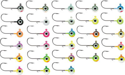 VMC Neon Moon Eye Round Head Jig Walleye, Bass, Perch, and Panfish Jig Tackle