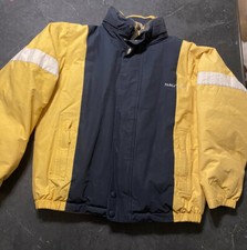 Vintage Nautica Puffer Coat Reversible Yellow And Blue Size. M