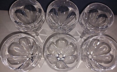 Set of 6 Val Saint Lambert crystal water glasses Belgium lead crystal 