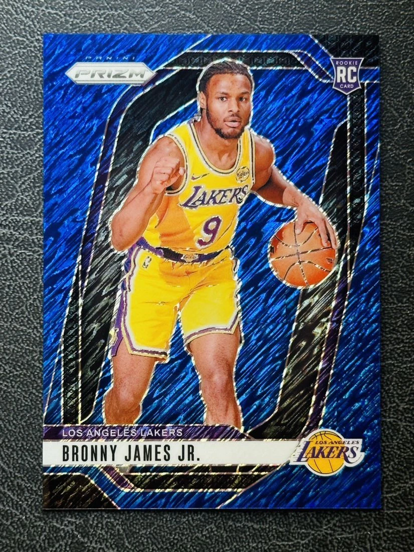 2024-25 Panini Prizm Bronny James JR. #243 Blue Shimmer Prizm Rookie RC /35