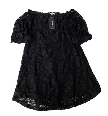 OURS Women's Casual Off Shoulder Lace Shift Loose Mini Dress 3/4 Sleeve  SMALL NE | eBay