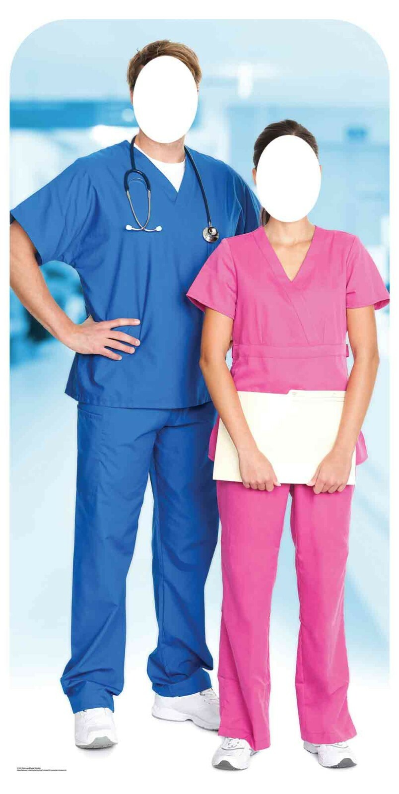 Doctor and Nurse Health Workers Lifesize Cardboard Cutout Stand In