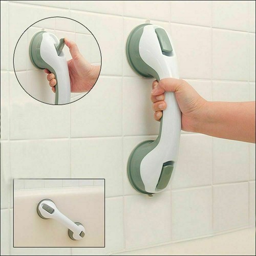 1 Pair of Safety Bath Shower Handles - Grip Grab Bars with Suction Towel Rails - Picture 9 of 11
