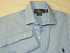 Polo Ralph Lauren men's 100 cotton Blue stripe shirt size 15
