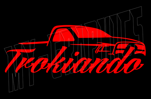 TROKIANDO TRUCK ICON RED VINYL DECAL FOR WINDOW CAR / TRUCK 11