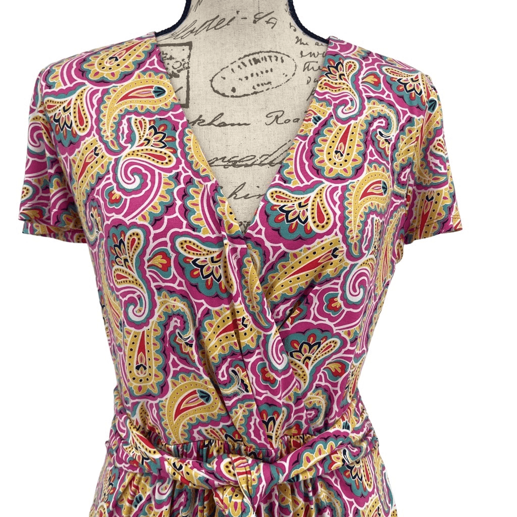 BODEN Evangeline Jersey Paisley Printed Wrap Dress Size 8 | eBay