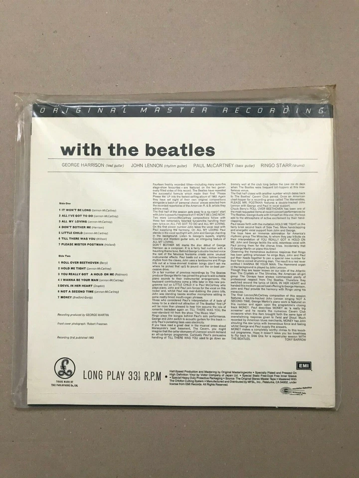 SEALED, The Beatles – With The Beatles MFSL 1-102, 1200 copies, US, 1983, RARE - Image 2 of 4