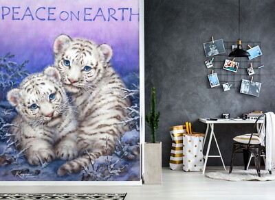 3D Weißer Tiger C614 Tapete Wandbild Fototapete Kayomi Harai Amy