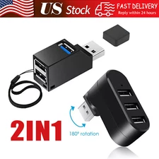 3 Port High Speed USB 3.0 Multi HUB Splitter Expansion Desktop PC Laptop Adapter
