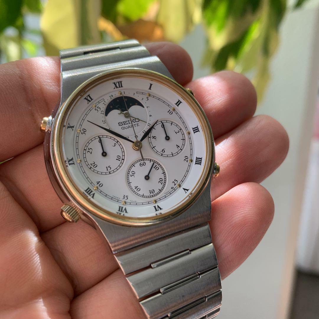 Seiko 7A48-7000 Chronograph Vintage Moon Phase Used Quartz Seiko 7A48-7000 Chronograph Vintage Moon Phase Used Quartz