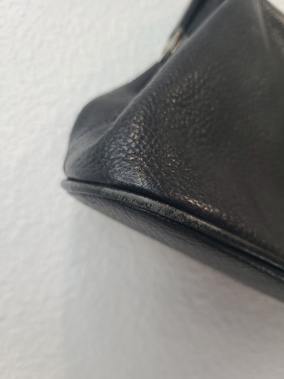 vintage courreges Black Leather Doctors bag, Retr… - image 7