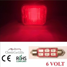 6 VOLT RED 36MM FESTOON LED TAIL LIGHT BULB CLASSIC MOTORCYCLE SCOOTER 6V