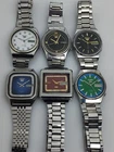 Lot of 6 Vintage Seiko 5 Automatic Watches - TV Screen, Rare Dials, Japan - NR