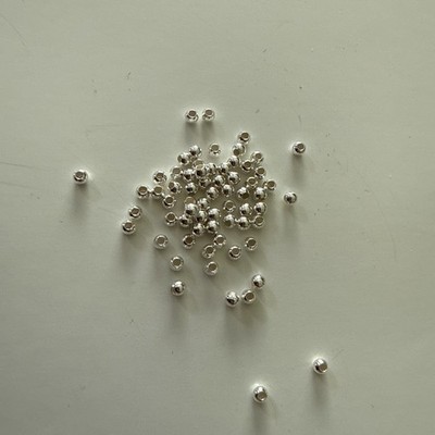 2mm sterling silver seamless bright round beads 100pcs