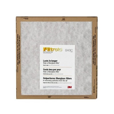 3M FPL12-2PK-24 Filtrete Synthetic Flat Panel Filter 24Hx24Wx1D in. (Pack of 24)