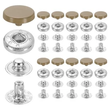 20 Set Snap Fasteners, 12mm #633 Zinc Alloy Press Studs Buttons, Camel