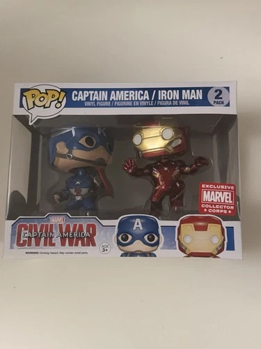 Funko Pop! Vinyl: Marvel - Captain America vs Iron Man 2 Pack - Collector Corps