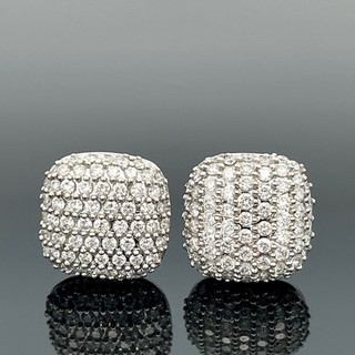 OHRSTECKER 585/ WEIßGOLD MIT BRILLANTEN (ges. ca. 1 33ct) & SMARAGD SCHMUCKJAGD