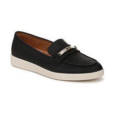 Women's Isla Hybrid Penny Loafers Black Embossed Faux Nubuck