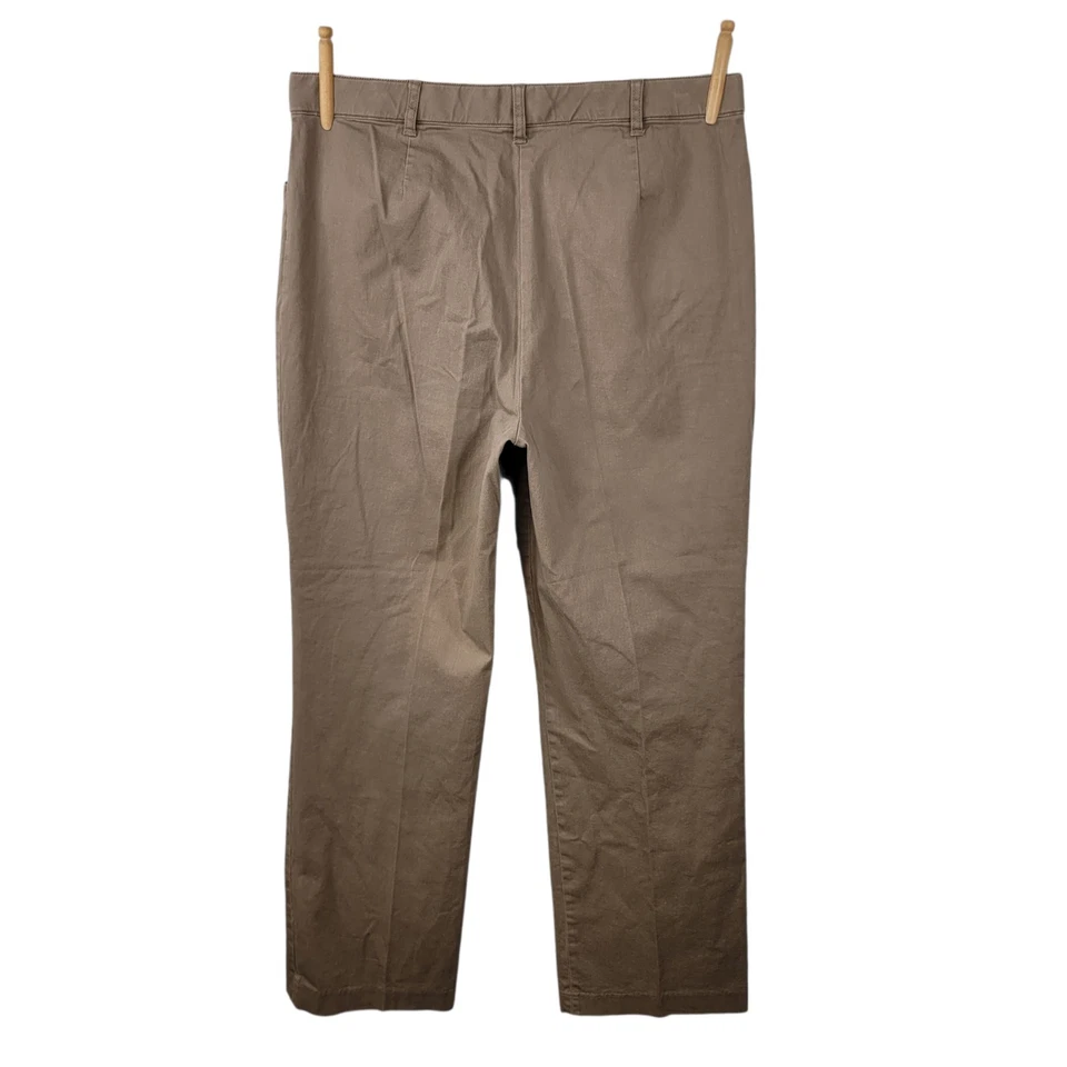 Pantalones Coldwater Creek Talla 16 Cintura Alta Pierna Ancha Marrón Tostado Pantalones Foto 3 de 4