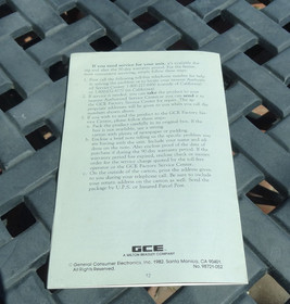 Vectrex Arcade System Model HP-3000 OEM Owner's Manual