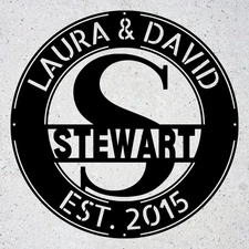 Custom Family Name Metal Sign Personalized Wall Home Decor Gift Indoor Outdoor