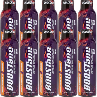 BOOSTane Fuel Additive OCT04SHOT(10-PACK); 4oz Octane Booster, Treats 16 Gallons