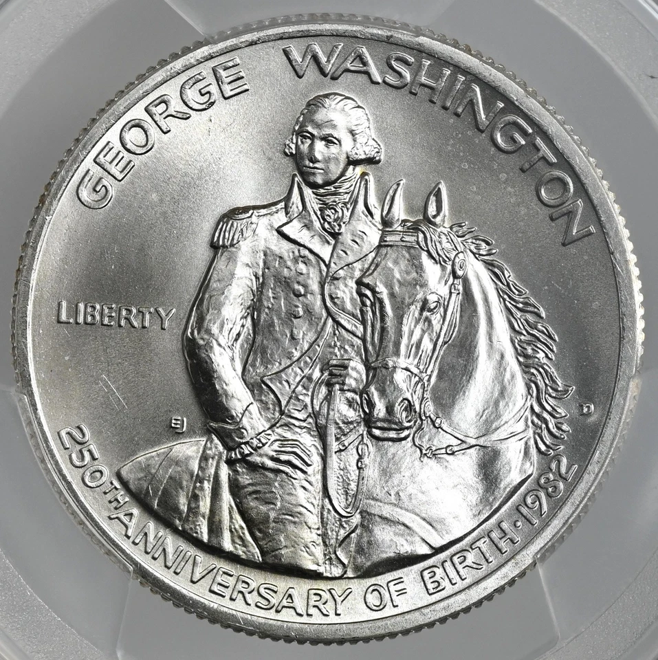 1982-D  50C WASHINGTON SILVER HALF DOLLAR COMMEMORATIVE PCGS MS69 #48977522 - Image 2 of 4