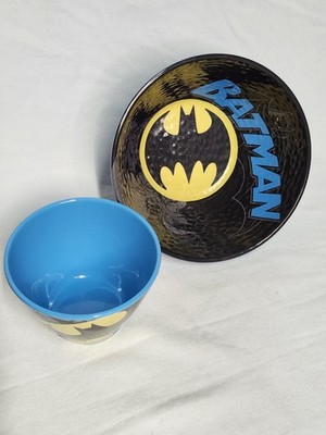 Vintage Zak Designs Batman Kids Melamine Dinnerware 2PC Set Bowls 
