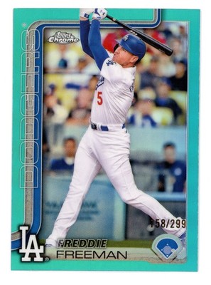 2025 Topps Chrome #23 Freddie Freeman TEAL REFRACTOR /299 **Color Match**