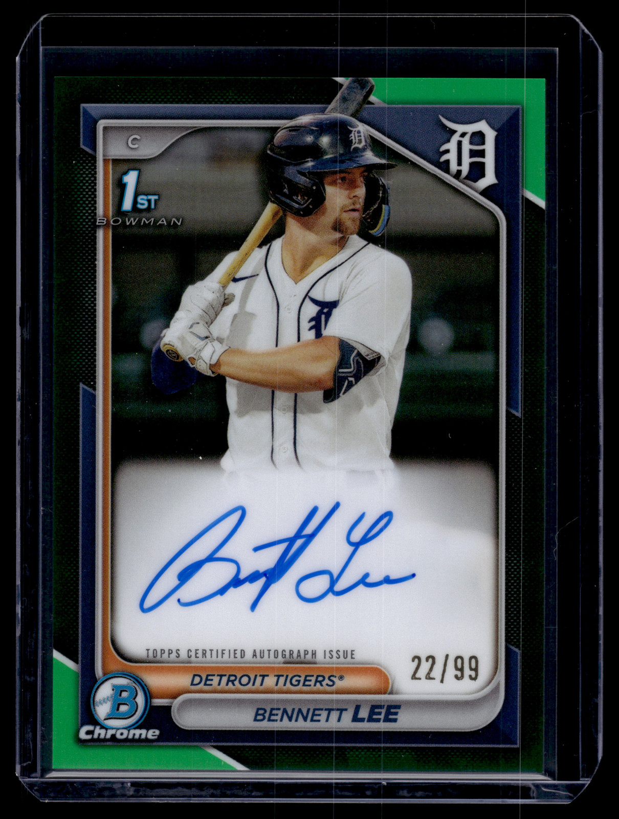 Bennett Lee 2024 Bowman Chrome Green Refractor Auto Card /99 #CPA-BL