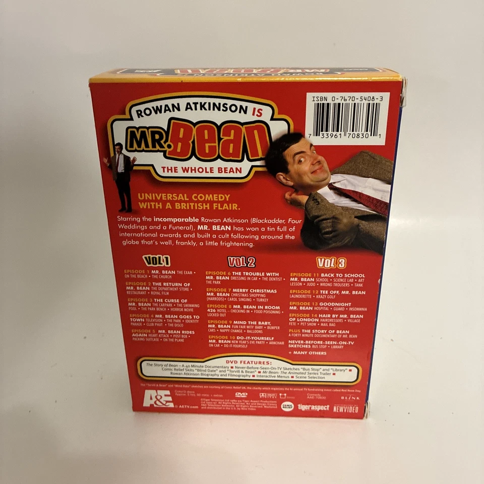 Mr. Bean- the Whole Bean: Volume 1,2,3 (DVD) 14 Episodes Good Condition - Image 3 of 3