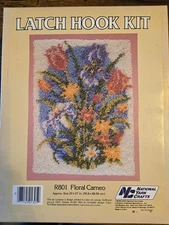 National Yarn Crafts Rug Latch Hook Kit Floral Cameo R801 NEW Sealed 20 x 27
