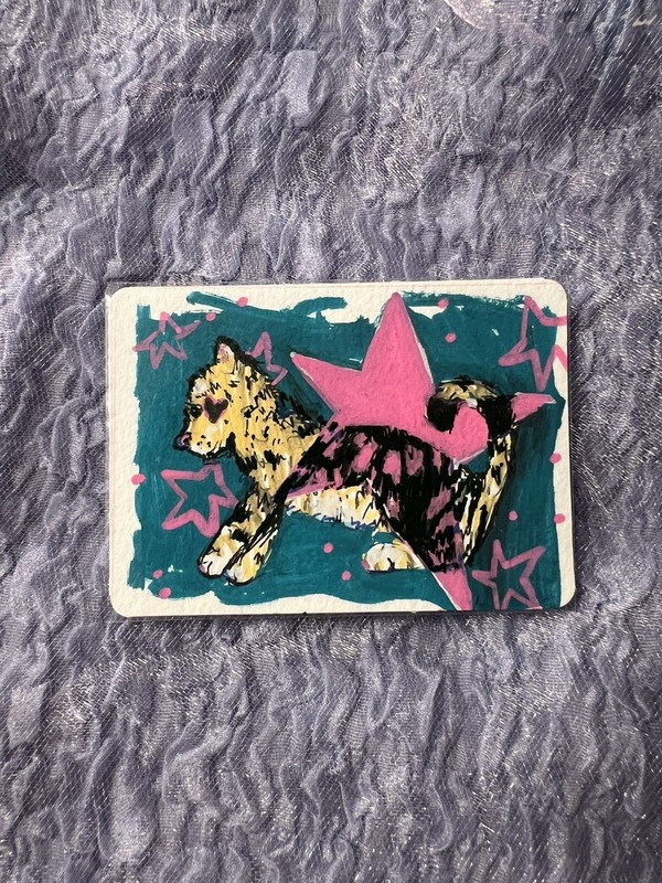 ACEO , Original Painting ‘ Cat ’ 2026 Collectible Card Animal Theme Modern