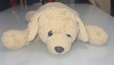 FAO Schwarz Yellow Lab Puppy Dog Laying Down Plush 15  Stuffed Animal Plushie